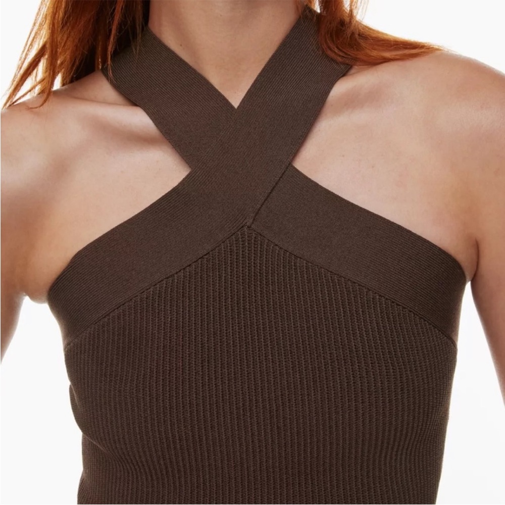 Like New Aritzia Babaton Sculpt Knot Criss Cross Cropped Top Size S